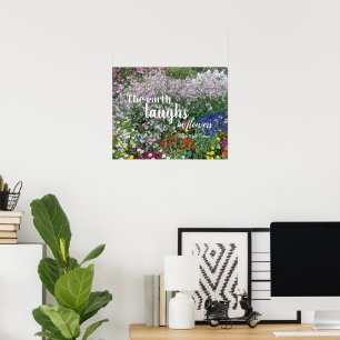 Jorden ler i blommor Citat Blommig Poster