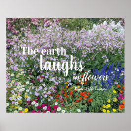 Jorden ler i blommor Citat Blommig Poster