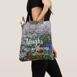 Jorden ler i blommor Citat Blommig Tygkasse