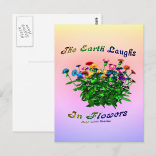 Jorden ler i blommor Inspirerande Vykort