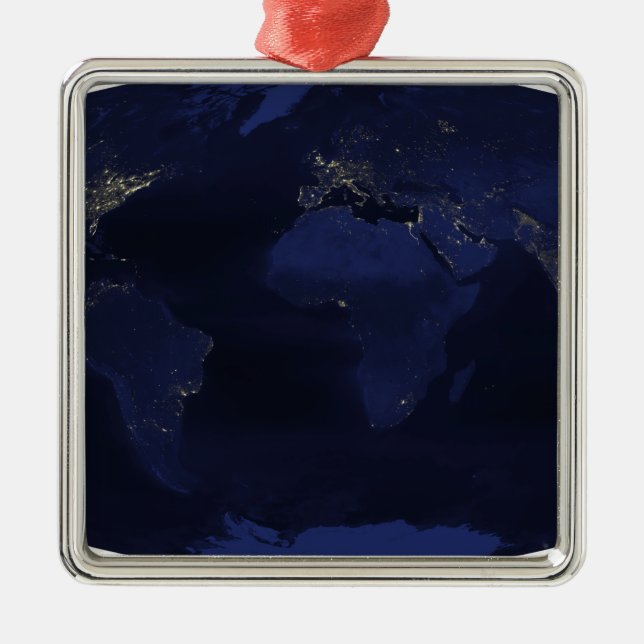 Jorden¯ Lyckas med mänskligt producerade natt ljus Julgransprydnad Metall (Framsidan)