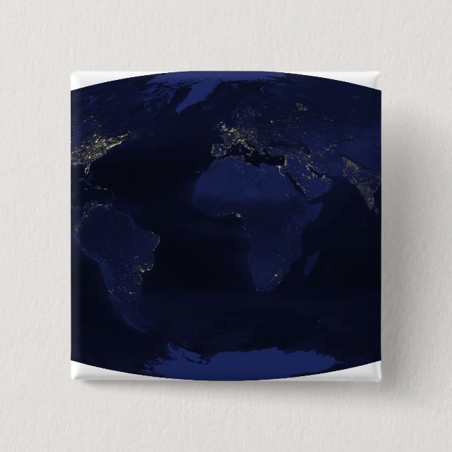 Jorden¯ Lyckas med mänskligt producerade natt ljus Knapp (Framsida)