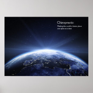 Jorden med ljus Europa Chiropraktic Poster