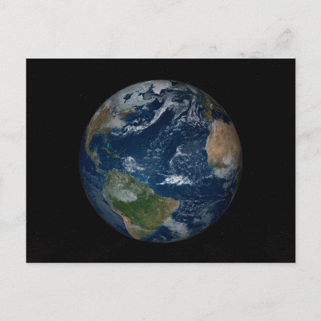 Jorden med moln och havsis vykort (Framsida)