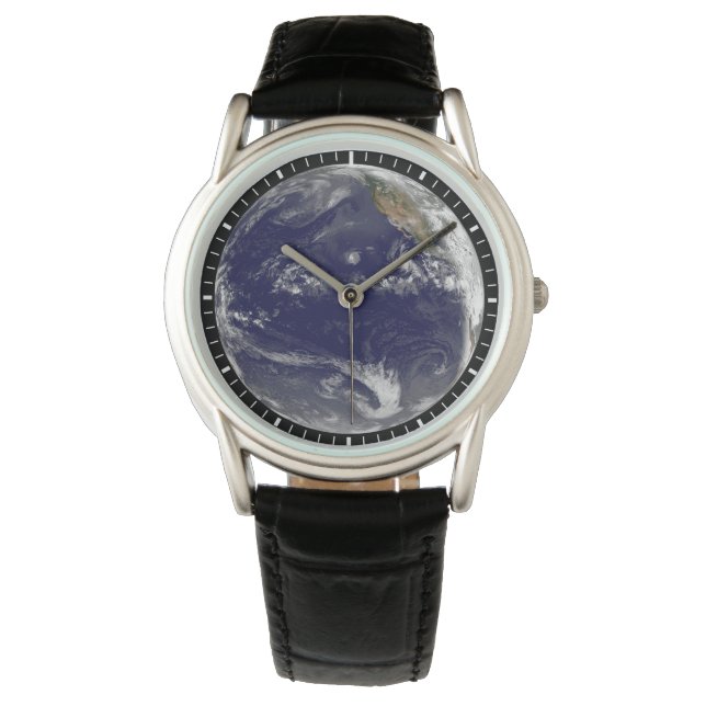 Jorden med tre tropiska cykloner i Stilla havet. Armbandsur (Framsida)