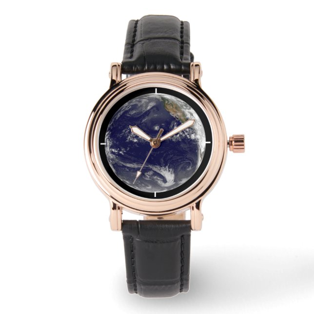 Jorden med tre tropiska cykloner i Stilla havet. Armbandsur (Framsida)