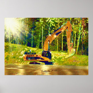 Jorden-mover-grävare w Front Shovel Art Poster