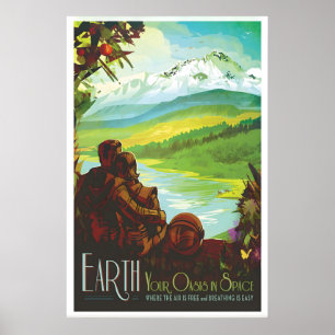 Jorden NASA Rymdresor Poster Print  Stjärnor