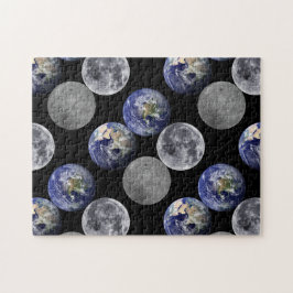 Jorden och Måne från rymden Pussel