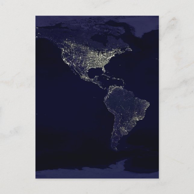 Jorden på natten vykort (Framsida)