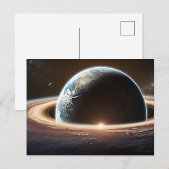 Jorden planet från rymden vykort (Fram/baksida)