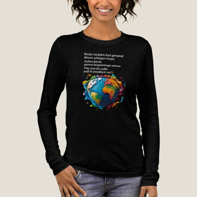 "Jorden ringer: lyssnar vi?" Miljö T Shirt (Framsida)