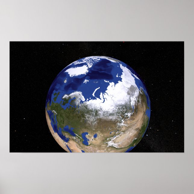 Jorden som visar den arktiska regionen poster (Framsidan)