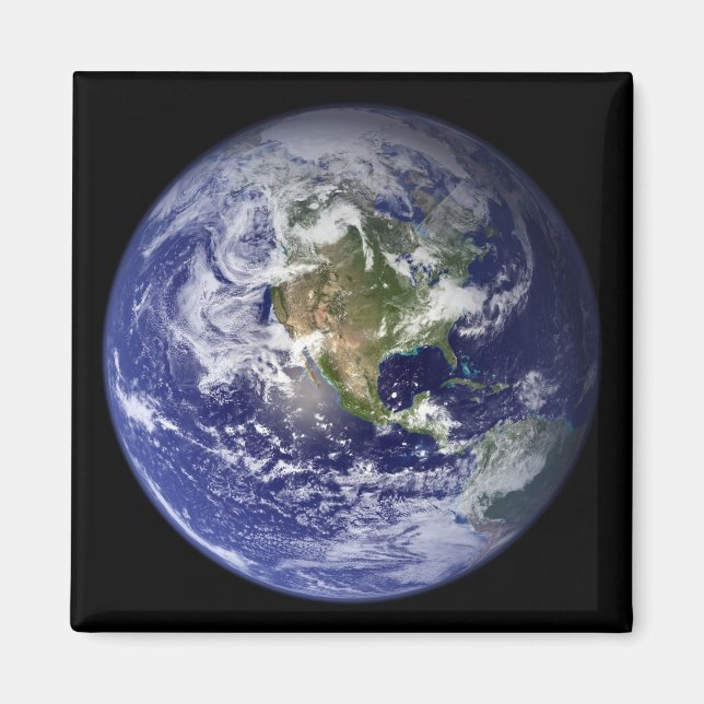 Jorden som visar det westerna halvklotet magnet (Framsidan)