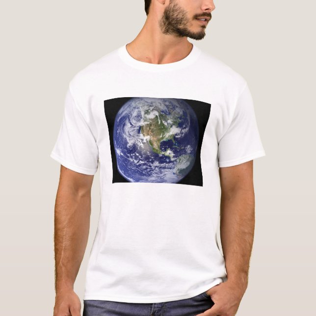 Jorden som visar det westerna halvklotet t shirt (Framsida)