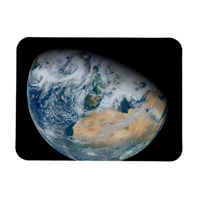 Jorden som visar norra Afrikan och sydöstra Europa Magnet (Horisontell)