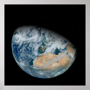 Jorden som visar norra Afrikan och sydöstra Europa Poster