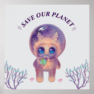 Jorden, söt planet poster