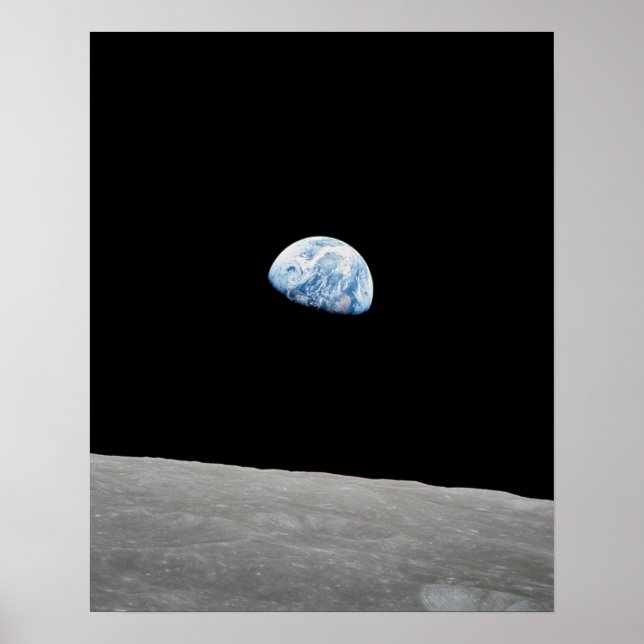 Jorden stigning ovanför Måne enligt Apollo 8 Poster (Framsidan)