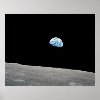 Jorden Stigning över Lunar Horizon. Poster