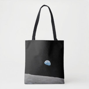 Jorden Stigning över Lunar Horizon. Tygkasse