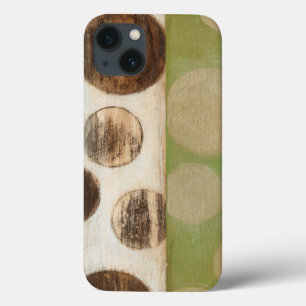 Jorden Tone Wood Panel-målning med cirklar