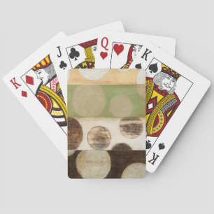 Jorden Tone Wood Panel-målning med cirklar Casinokort