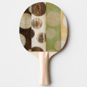 Jorden Tone Wood Panel-målning med cirklar Pingisracket