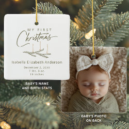 Jorden Tones Birds Stats Photo Min första jul Julgransprydnad Keramik