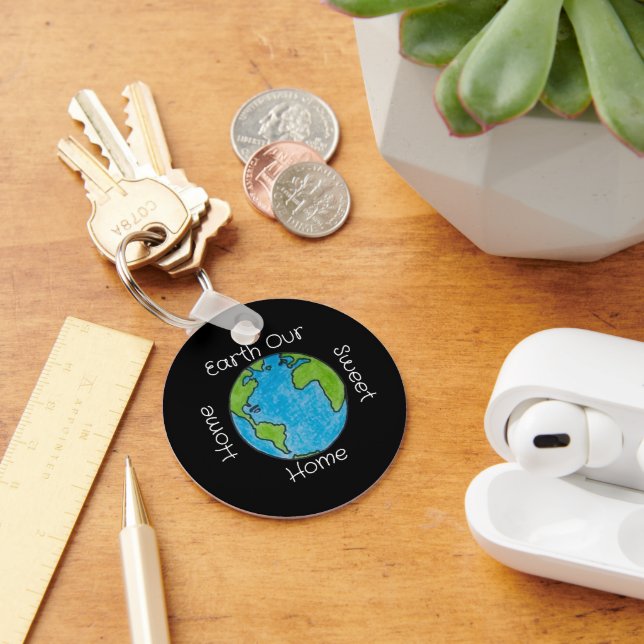 Jorden vårt hemsöta hem nyckelring (Skrivbord)