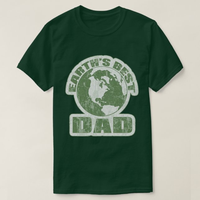 Jordens bästa Pappa White och Grönt Tee Shirt (Design framsida)