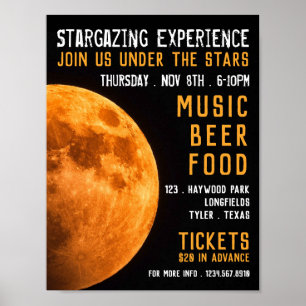 Jordens blood Måne, evenemangsreklam för planetari Poster