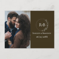 Jordens bruna Monogram-andedräkt Foto bröllop