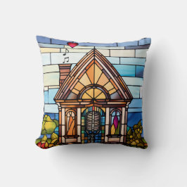 Jordens choklad - Lilla House Stached Glass - Kudde