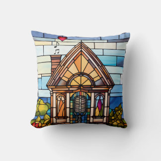 Jordens choklad - Lilla House Stached Glass - Kudde