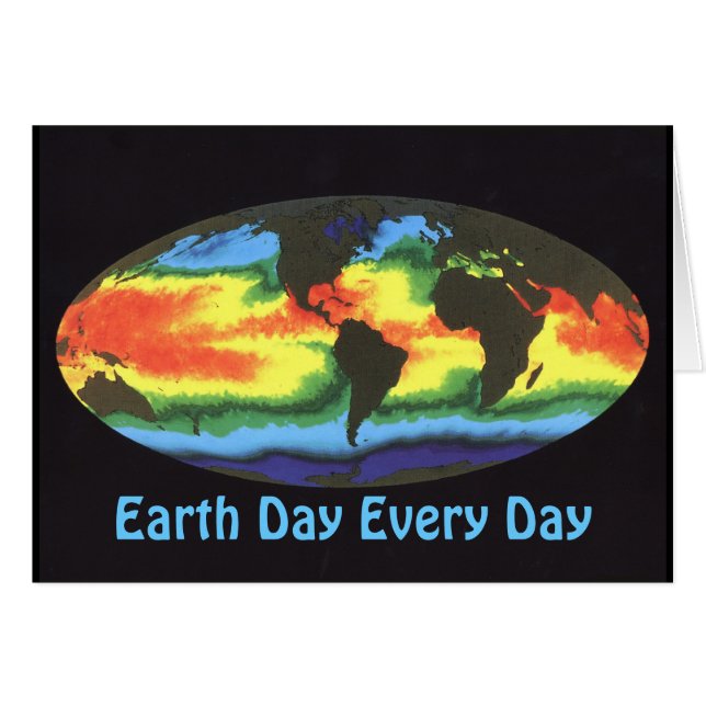Jordens dag 2012 - Global havsytemperatur Hälsningskort (Framsidan Horizontal)