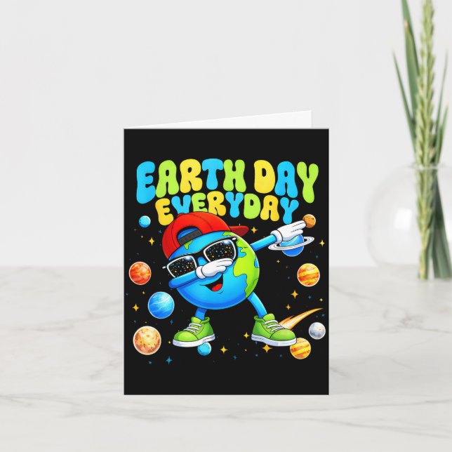 Jordens dag 2026 cool dabbing jordens dag småbarn  kort (Framsida)