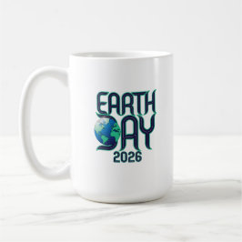 Jordens dag 2026 | Modern typografi Ekologisk desi Kaffemugg