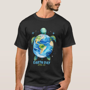 Jordens dag 22 april Sköldpadda Rädda planeten Bar T Shirt