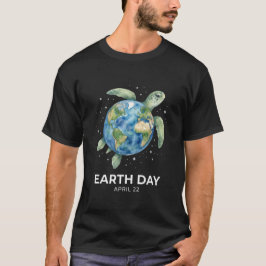 Jordens dag 22 april sköldpadda slogan rädda havet t shirt
