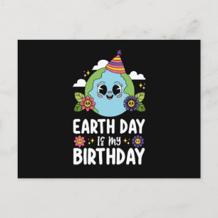 Jordens Dag Är Min Födelsedag Rolig Planet Natur Vykort