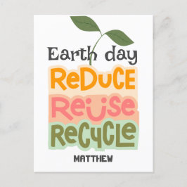 jordens dag, gå grön, konst enkel elegant vetenska vykort