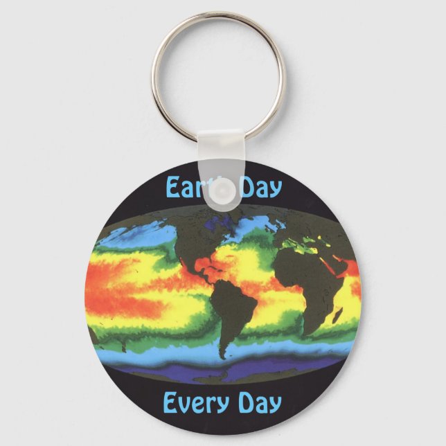 Jordens dag - Global havsyta temperatur Nyckelring (Framsida)