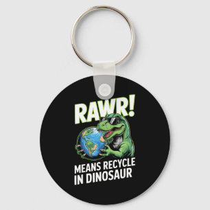 Jordens dag rawr betyder återvinna i dinosaurie ba nyckelring