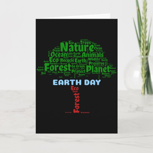 Jordens Dag Träd Natur Återvinning Planet Gå Grön  Kort (Framsida)