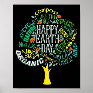 Jordens dag träd rädda jorden inspiration poster