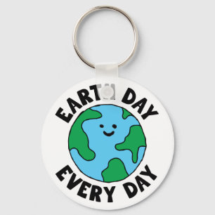 Jordens dag vardagsmiljövänlig Icon Lycklig Earth  Nyckelring