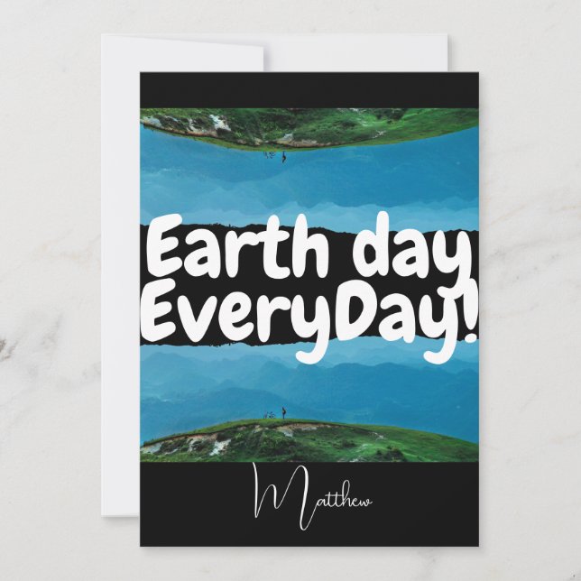Jordens dag varje dag, gå grön, elegant konst natu kort (Framsida)
