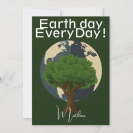 Jordens dag varje dag, gå grön, elegant konst natu kort