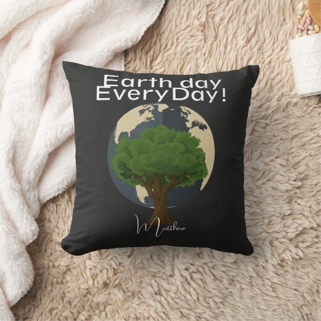 Jordens dag varje dag, gå grön, elegant konst natu kudde (Filt)